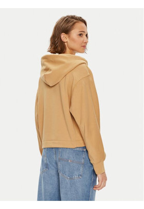 Calvin Klein Bluza Nano Logo K20K207210 Beżowy Relaxed Fit. Kolor: beżowy. Materiał: bawełna