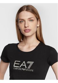 EA7 Emporio Armani T-Shirt 8NTT66 TJFKZ 0200 Czarny Slim Fit. Kolor: czarny. Materiał: bawełna