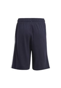 Adidas - Spodenki dziecięce adidas Essentials 3-Bandes. Kolor: niebieski, wielokolorowy, biały. Wzór: paski. Styl: sportowy