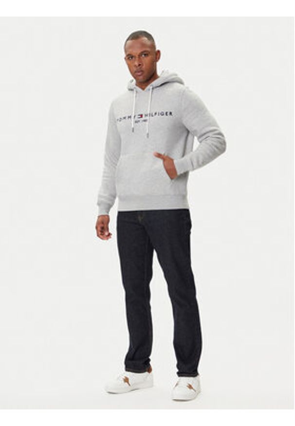 TOMMY HILFIGER - Tommy Hilfiger Bluza Core Logo MW0MW10752 Szary Regular Fit. Kolor: szary. Materiał: bawełna, syntetyk