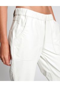 ONETEASPOON - Białe skórzane spodnie Shabbies. Kolor: biały. Materiał: skóra. Wzór: aplikacja #5