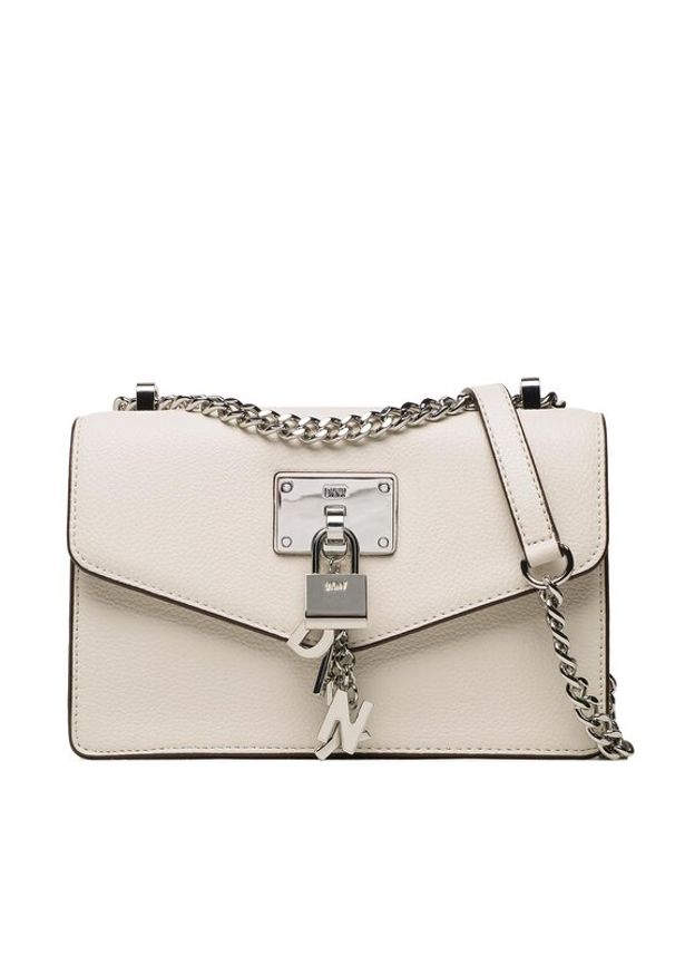 DKNY Torebka Elissa-Sm Shldr Flp R923HC81 Biały. Kolor: biały. Materiał: skórzane