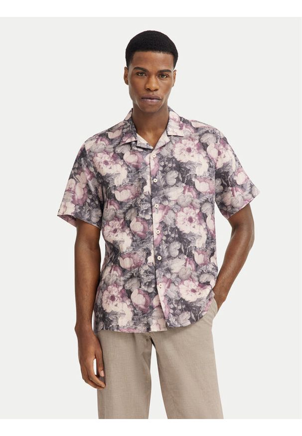 Bugatti Koszula 9253-78955C Brązowy Regular Fit. Kolor: brązowy. Materiał: len