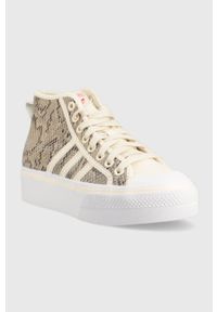 adidas Originals trampki Nizza damskie kolor beżowy HQ1981-WONWHI/WON. Nosek buta: okrągły. Kolor: beżowy. Materiał: guma. Szerokość cholewki: normalna. Obcas: na platformie #2