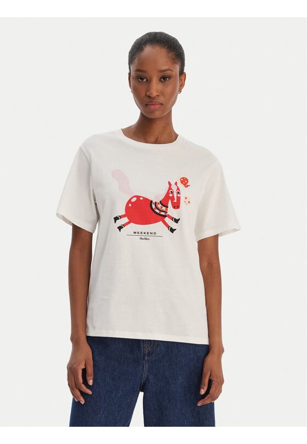 Weekend Max Mara T-Shirt West 2615971041 Biały Regular Fit. Kolor: biały. Materiał: bawełna