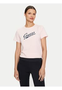 Guess Jeans T-Shirt W4YI13 J1314 Różowy Regular Fit. Kolor: różowy