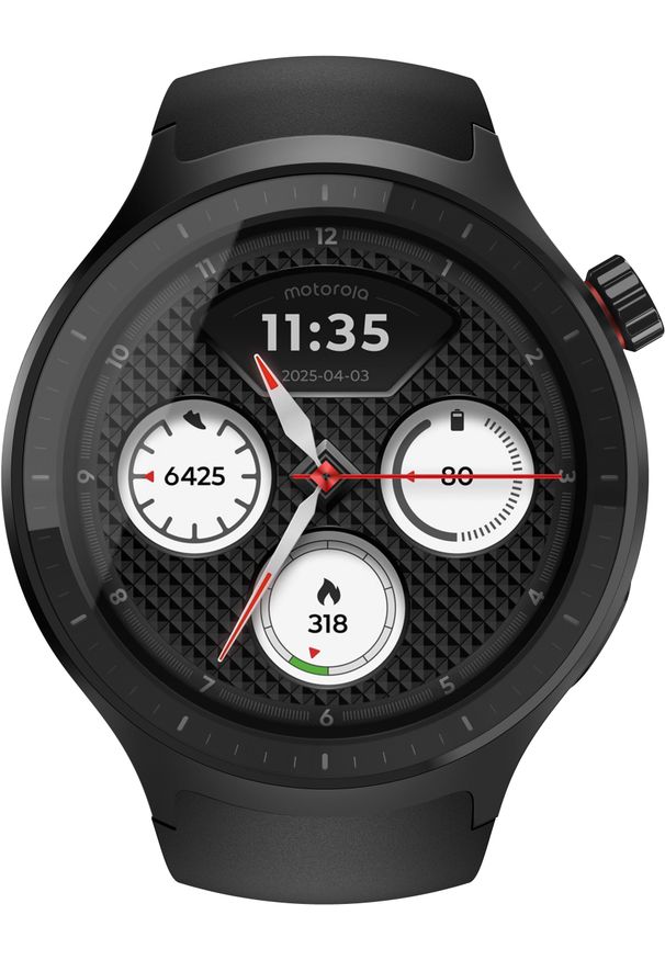 MOTOROLA - Smartwatch Motorola Motorola moto watch, 512 MB, Volcanic Ash_Silicone Black. Rodzaj zegarka: smartwatch