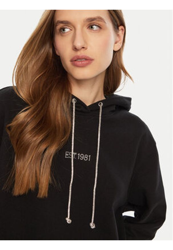 Guess Bluza W5RQ00 KBY51 Czarny Regular Fit. Kolor: czarny. Materiał: bawełna