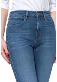 Wrangler - DAMSKIE SPODNIE JEANSOWE WRANGLER HIGH RISE SKINNY MID INDIGO W27HVQX8E 112128135. Okazja: na co dzień. Stan: podwyższony. Styl: casual, elegancki