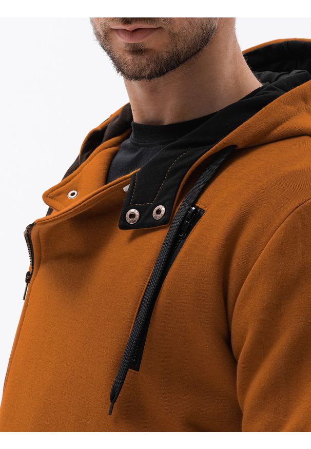 Brązowa bluza Ombre Clothing z kapturem