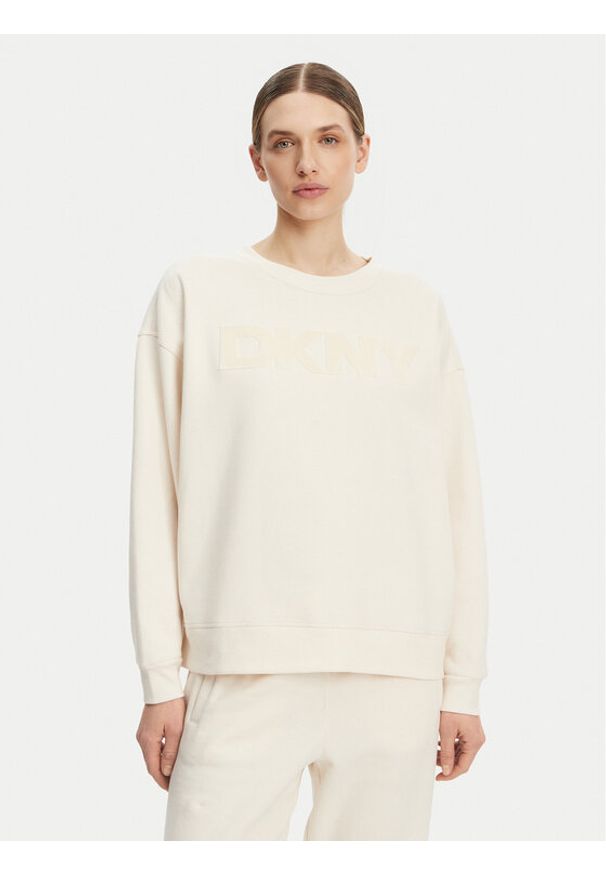 DKNY Sport Bluza DP5T1140 Écru Regular Fit. Materiał: bawełna, syntetyk. Styl: sportowy