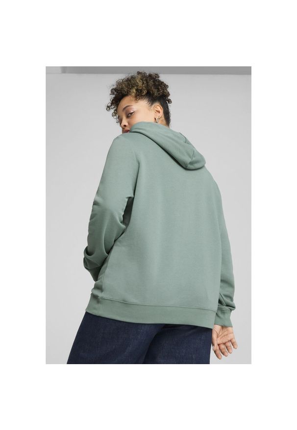 Puma - Damska bluza z kapturem z logo No.1 ESS PUMA Green Moon. Typ kołnierza: kaptur. Kolor: zielony