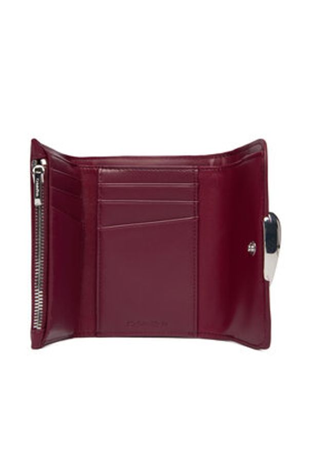 Calvin Klein Portfel Hardware Trifold With Zip Pocket LV04F1116G Różowy. Kolor: różowy. Materiał: skóra