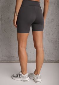 Renee - Ciemnoszare Szorty Kolarki High Waist Marerila. Okazja: na co dzień. Stan: podwyższony. Kolor: szary. Długość: krótkie. Styl: sportowy, casual #4