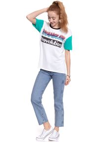 Wrangler - WRANGLER T SHIRT DAMSKI WREVOLUTION TEE WHITE W7386GH12 112131059. Wzór: nadruk #4