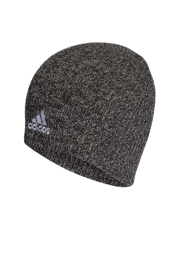 Adidas - Czapka adidas Melange Beanie HG7787 - szara. Kolor: szary. Materiał: dzianina, poliakryl. Wzór: aplikacja. Styl: klasyczny, casual