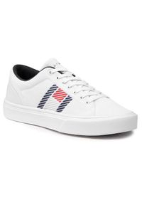 TOMMY HILFIGER - Tommy Hilfiger Sneakersy Lightweight Stripes Knit Sneaker FM0FM03400 Biały. Kolor: biały #1