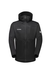Kurtka softshell męska Mammut Ultimate VII SO Hooded Jacket. Kolor: wielokolorowy, czarny, szary. Materiał: softshell