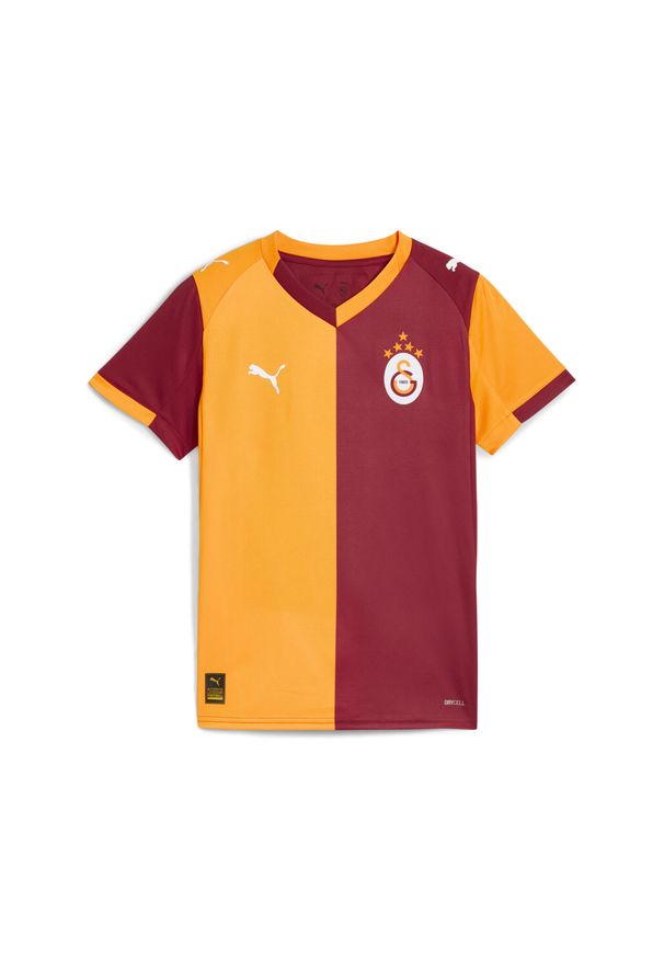 Puma - Młodzieżowa koszulka domowa Galatasaray SK 25/26 PUMA Red Rhythm Intense Orange. Kolor: czerwony, pomarańczowy, żółty, wielokolorowy. Sport: piłka nożna