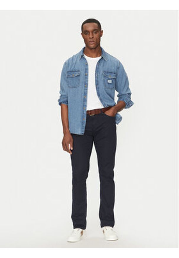 Guess Spodnie materiałowe M5RAS2WGXW1 Granatowy Regular Fit. Kolor: niebieski. Materiał: bawełna