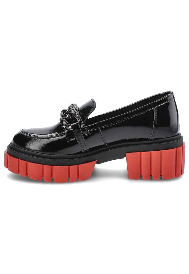 CheBello - Czarne Półbuty Chebello Damskie Eleganckie Obuwie. Zapięcie: bez zapięcia. Kolor: czarny. Materiał: lakier, skóra. Szerokość cholewki: normalna. Obcas: na obcasie. Styl: elegancki. Wysokość obcasa: niski