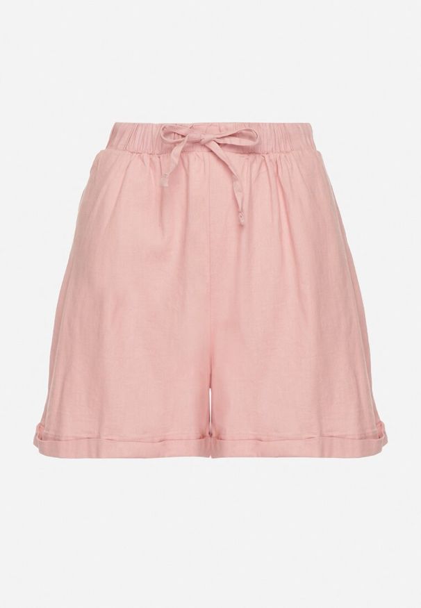 Born2be - Różowe Szorty Bawełniane z Elastyczną Gumką w Talii Sarilea. Okazja: na co dzień. Kolor: różowy. Materiał: bawełna. Sezon: lato. Styl: elegancki, casual
