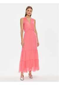 Haveone Sukienka letnia AFF-L010 Różowy Regular Fit. Kolor: różowy. Materiał: jedwab. Sezon: lato