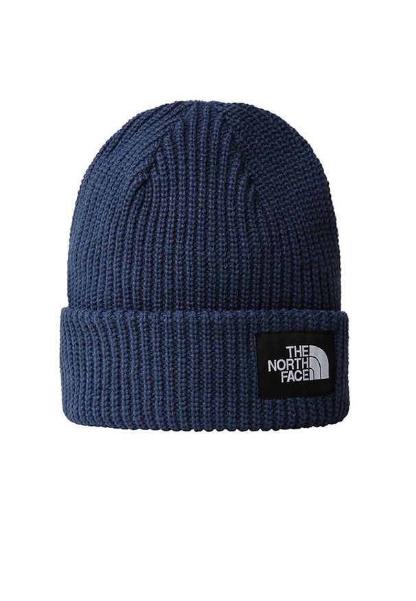 Czapka The North Face Beanie Salty Dog 0A3FJWHDC1 - granatowa. Kolor: niebieski. Materiał: akryl, materiał. Wzór: ze splotem, aplikacja. Styl: klasyczny