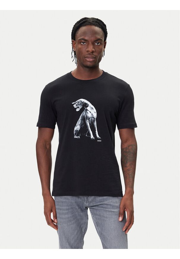 Hugo - HUGO T-Shirt Didug 50548557 Czarny Regular Fit. Kolor: czarny. Materiał: bawełna