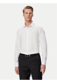 Calvin Klein Koszula LV019EU146 Biały Slim Fit. Kolor: biały. Materiał: syntetyk, bawełna #1