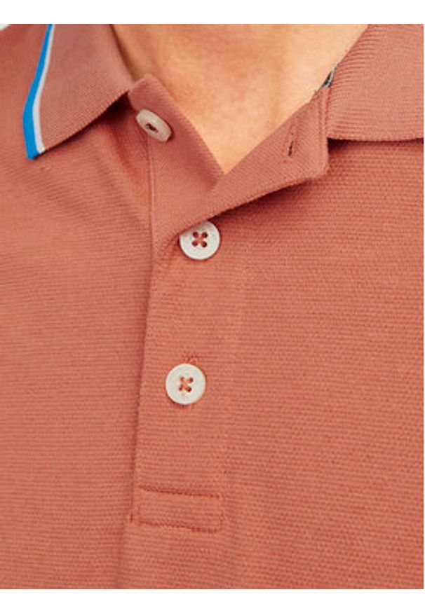 Jack & Jones - Jack&Jones Polo Bluwin 12169064 Pomarańczowy Regular Fit. Typ kołnierza: polo. Kolor: pomarańczowy. Materiał: bawełna