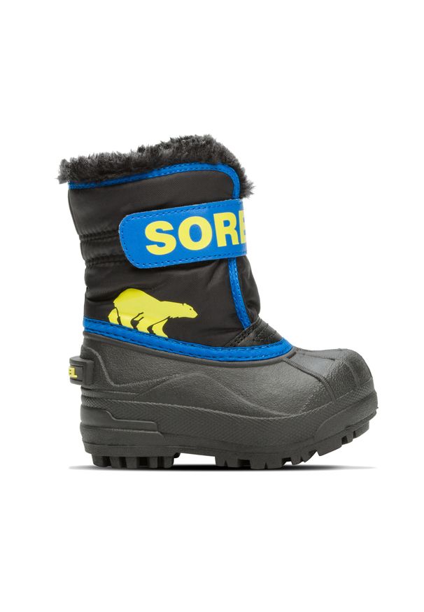 sorel - Śniegowce dziecięce Sorel Snow Commander. Kolor: czarny, niebieski, wielokolorowy. Sezon: zima. Sport: turystyka piesza