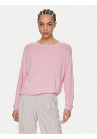 Kontatto Sweter 3M2020C Różowy Relaxed Fit. Kolor: różowy. Materiał: wiskoza