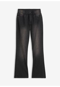 bonprix - Dżinsy z poszerzanymi nogawkami, mid waist. Kolor: czarny #1