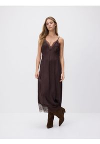 Reserved - Sukienka z wiskozy - brązowy. Kolor: brązowy. Materiał: wiskoza #1