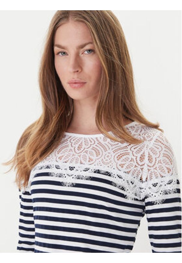 Morgan Bluzka 251-TMACO Granatowy Slim Fit. Kolor: niebieski. Materiał: bawełna