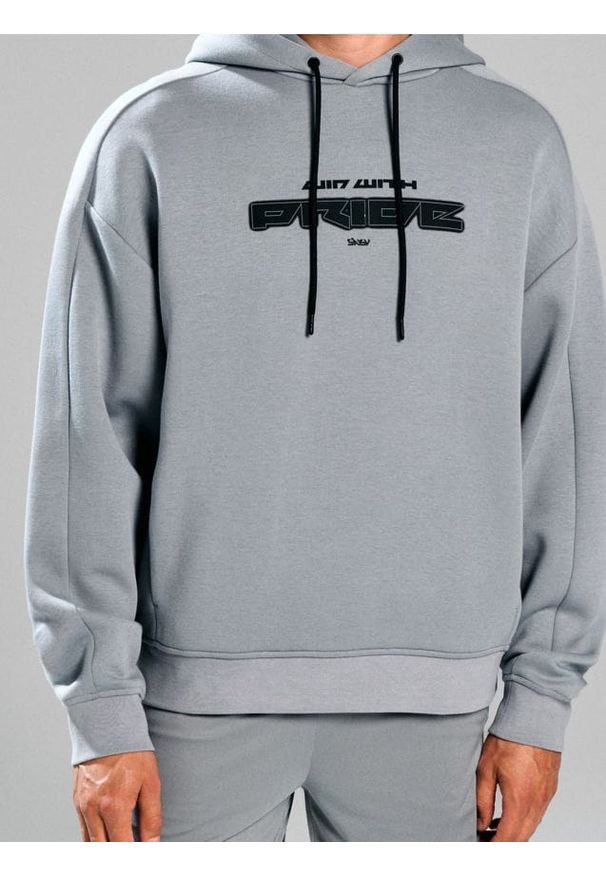 Sinsay - Bluza hoodie z napisem - szary. Kolor: szary. Wzór: napisy