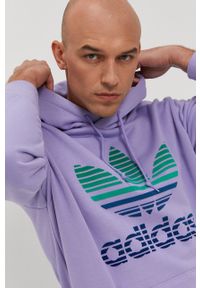 adidas Originals - Adidas Originals - Bluza bawełniana. Okazja: na co dzień. Kolor: fioletowy. Materiał: bawełna. Styl: casual #1