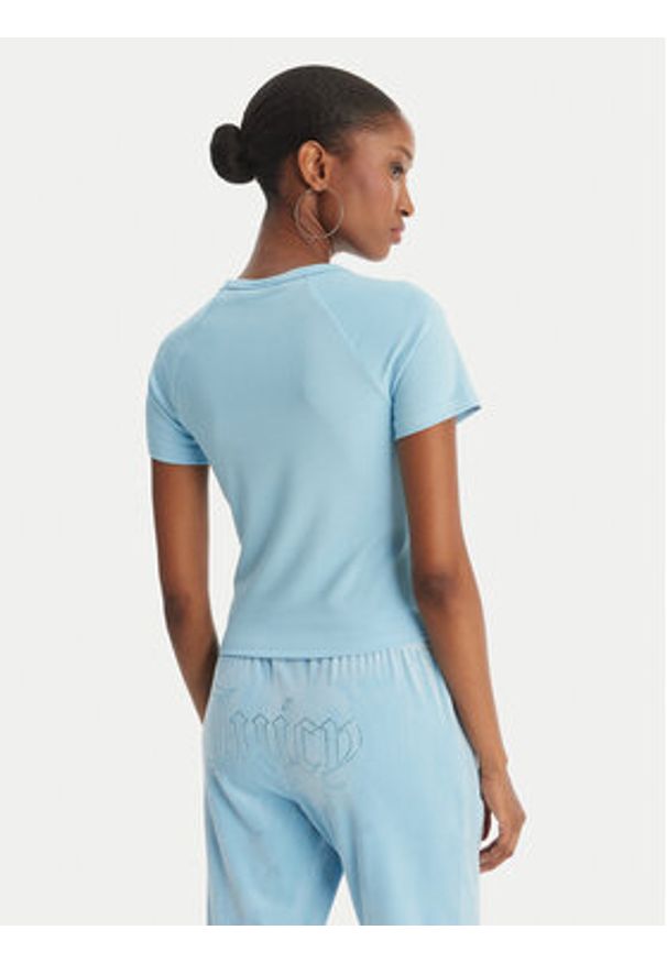 Juicy Couture T-Shirt Baby JCWCT126317 Błękitny Slim Fit. Kolor: niebieski