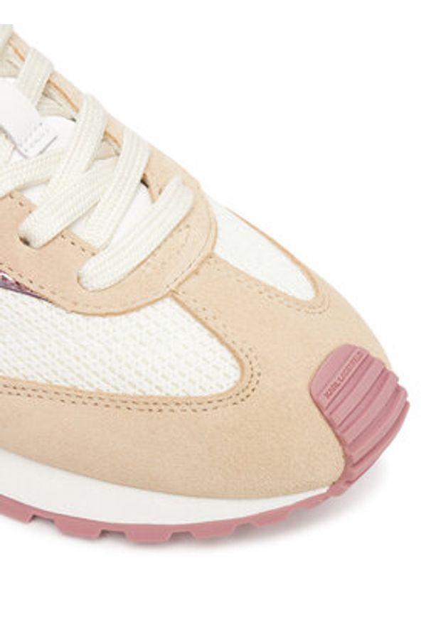 Karl Lagerfeld - KARL LAGERFELD Sneakersy Kairo Lo Lace Mix II KL61124E 4TP Beżowy. Kolor: beżowy. Materiał: materiał