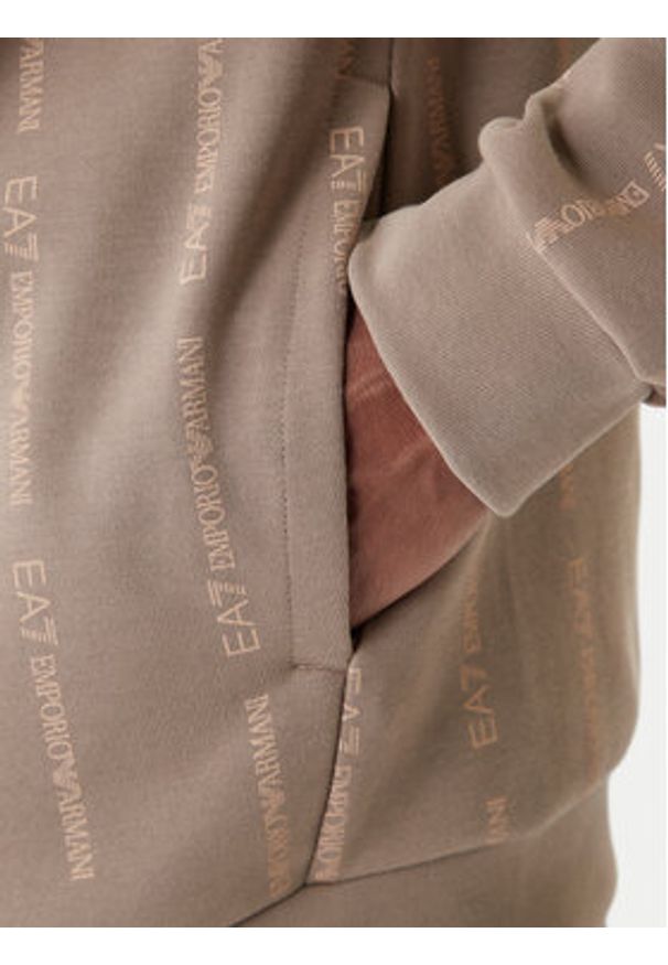 EA7 Emporio Armani Bluza 7M001392 AF12660 F1030 Beżowy Regular Fit. Kolor: beżowy. Materiał: syntetyk, bawełna