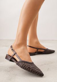 Born2be - Brązowe Sandały Ozdobione Plecionką Melorah. Okazja: na co dzień. Zapięcie: sprzączka. Kolor: brązowy. Materiał: jeans. Wzór: aplikacja. Styl: casual, elegancki #6