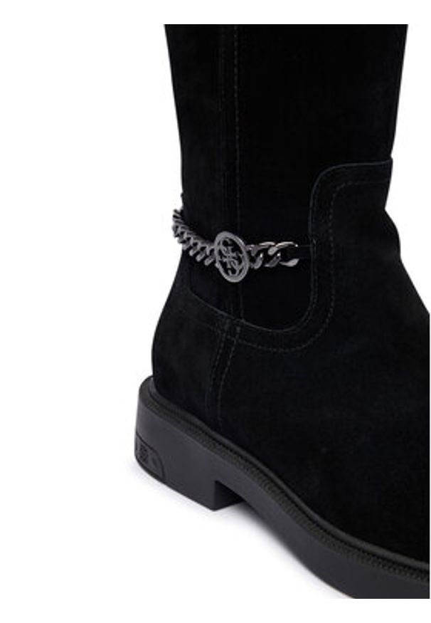 Guess Kozaki FLFYN2 LEA11 Czarny. Kolor: czarny. Materiał: skóra, zamsz