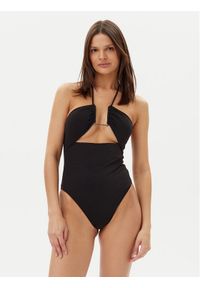 Calvin Klein Swimwear Strój kąpielowy KW0KW02813 Czarny. Kolor: czarny. Materiał: syntetyk