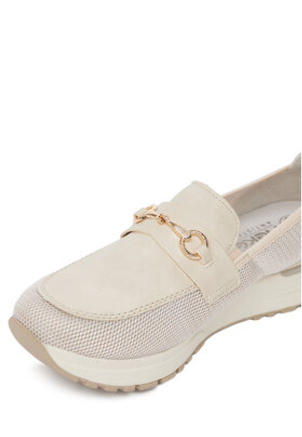 Rieker Półbuty N7455-60 Écru. Materiał: materiał