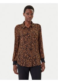 DKNY Koszula P43A8FXZ Brązowy Regular Fit. Kolor: brązowy. Materiał: syntetyk