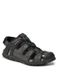 Geox Sandały Uomo Sandal Strada U4524C 000ME C9999 Czarny. Kolor: czarny. Materiał: skóra