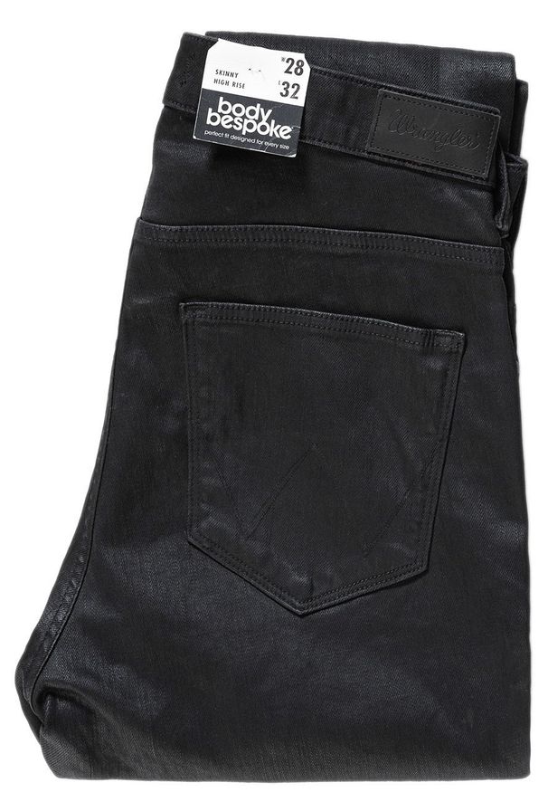 Wrangler - WRANGLER HIGH RISE SKINNY COATED BLACK W27HWT067 112128139. Stan: podwyższony