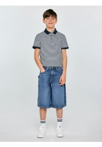 Big-Star - Szorty chłopięce jeansowe granatowe Andys 590. Stan: podwyższony. Kolor: niebieski. Materiał: jeans. Długość: do kolan. Sezon: lato. Styl: vintage, klasyczny, elegancki #1