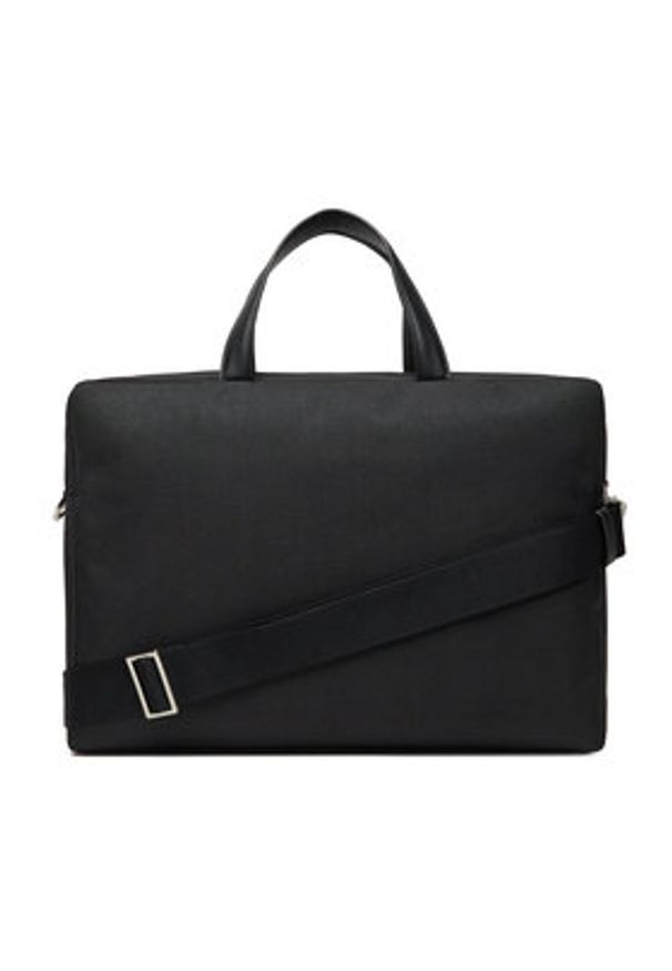Calvin Klein Torba na laptopa Contrast Commuter Bag LV04D3032G Czarny. Kolor: czarny. Materiał: skóra